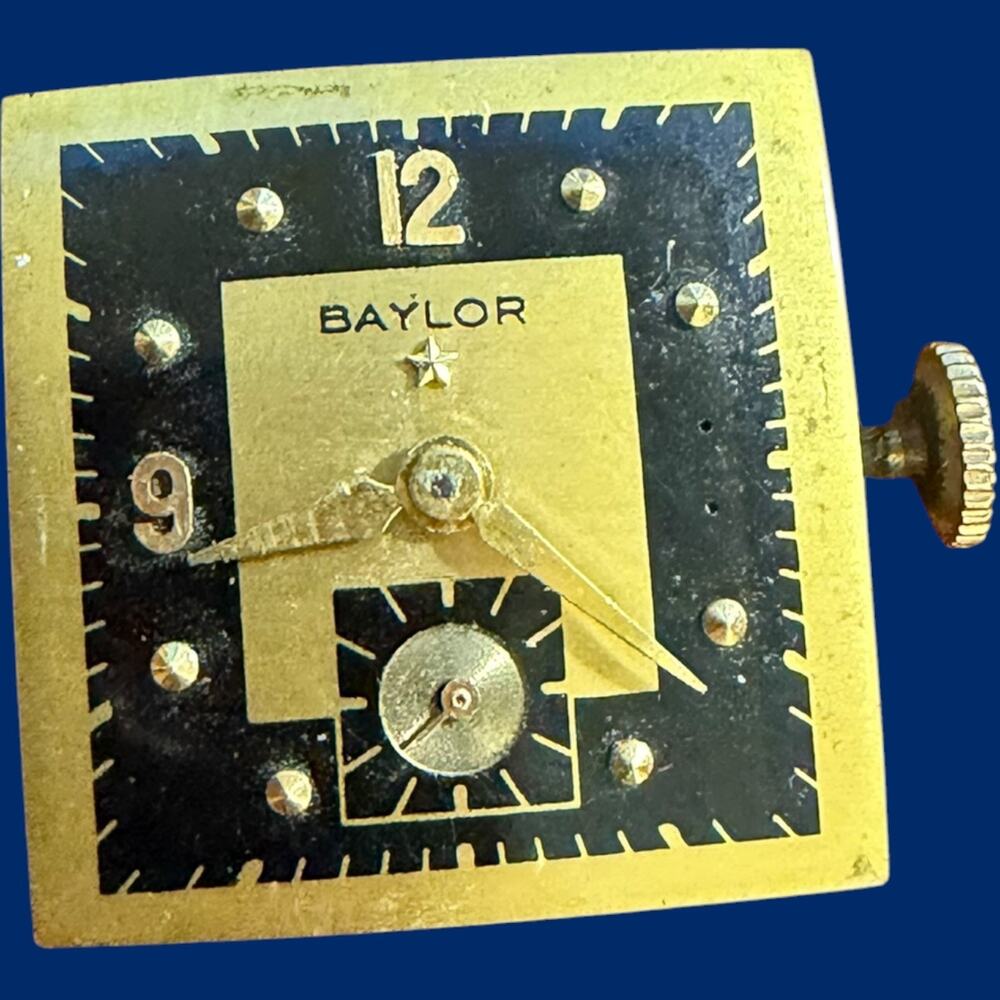 Vintage Baylor Watch Movement 17 Jewels Manual Wind Swiss - For Parts/Repair